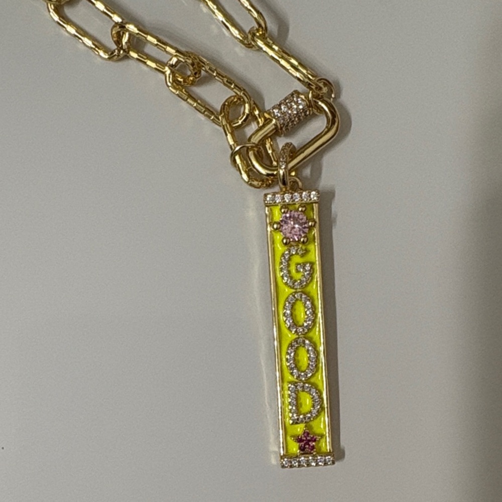 Melania Clara Wicked GOOD Gold and Yellow Pendant Necklace